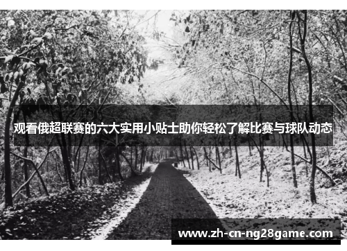 观看俄超联赛的六大实用小贴士助你轻松了解比赛与球队动态